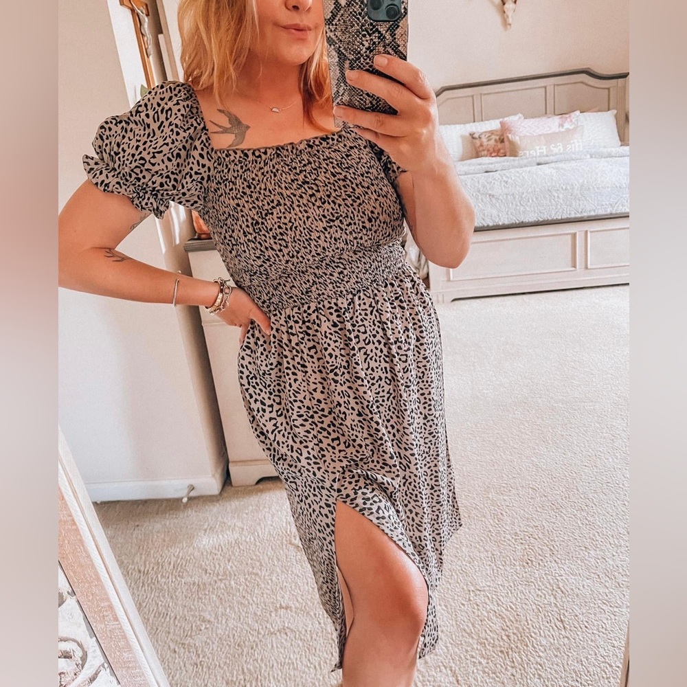 Cheetah slit dress